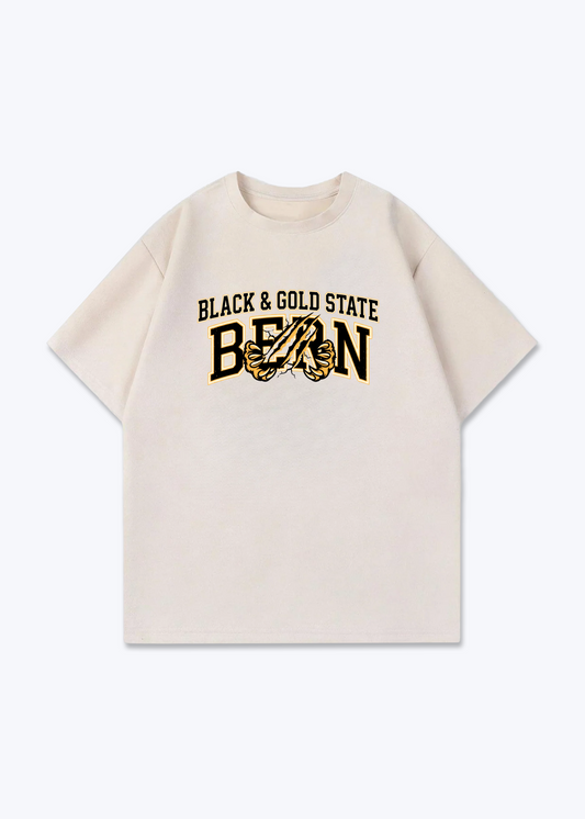 Bern Black & Gold Tee - Beige Front (Designed)