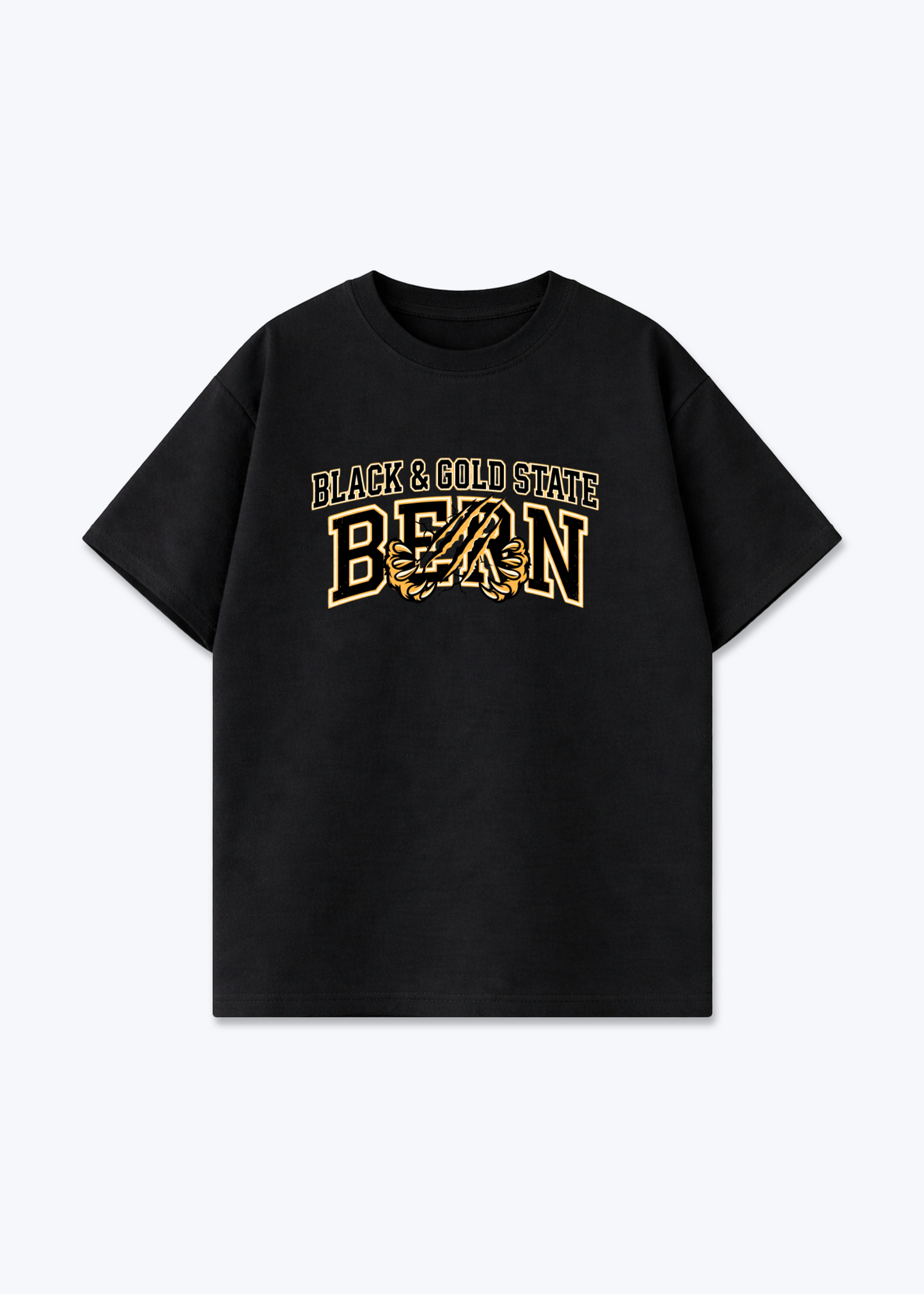 Bern Black & Gold Tee - Black Front (Designed)