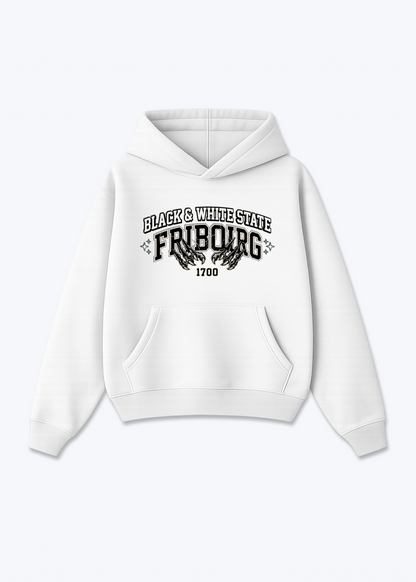 Fribourg Black & White Tee - White Front (Designed)