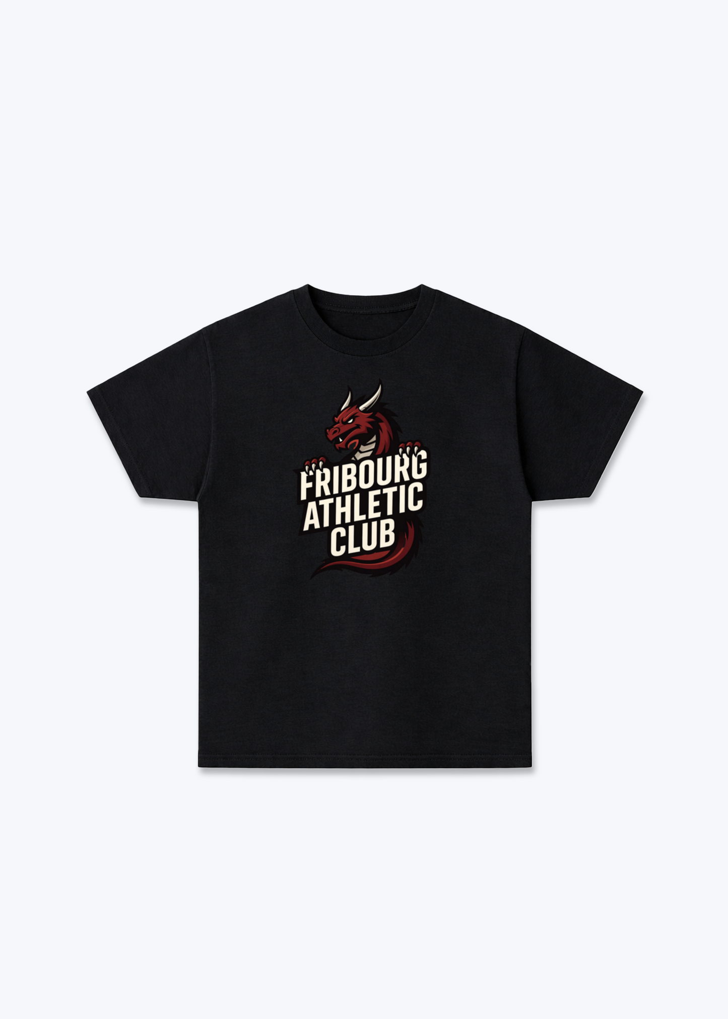 Fribourg Athletic Club Tee - Black Front (Designed)
