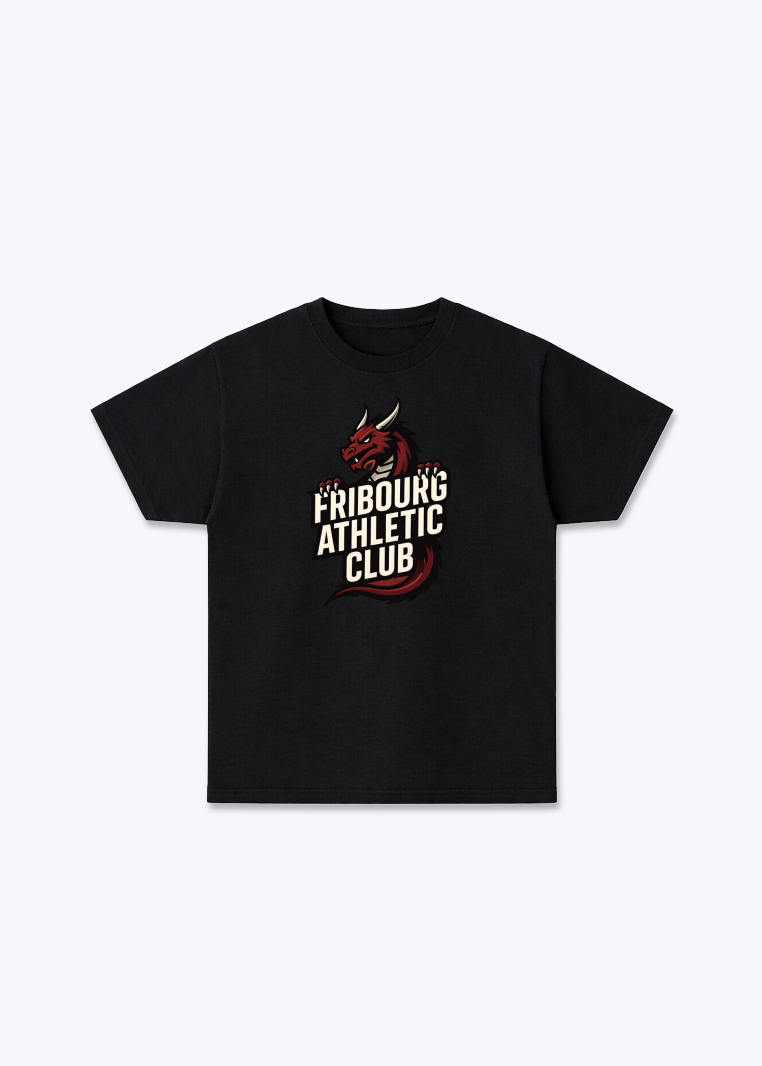 Fribourg Athletic Club Tee - Black Front (Designed)