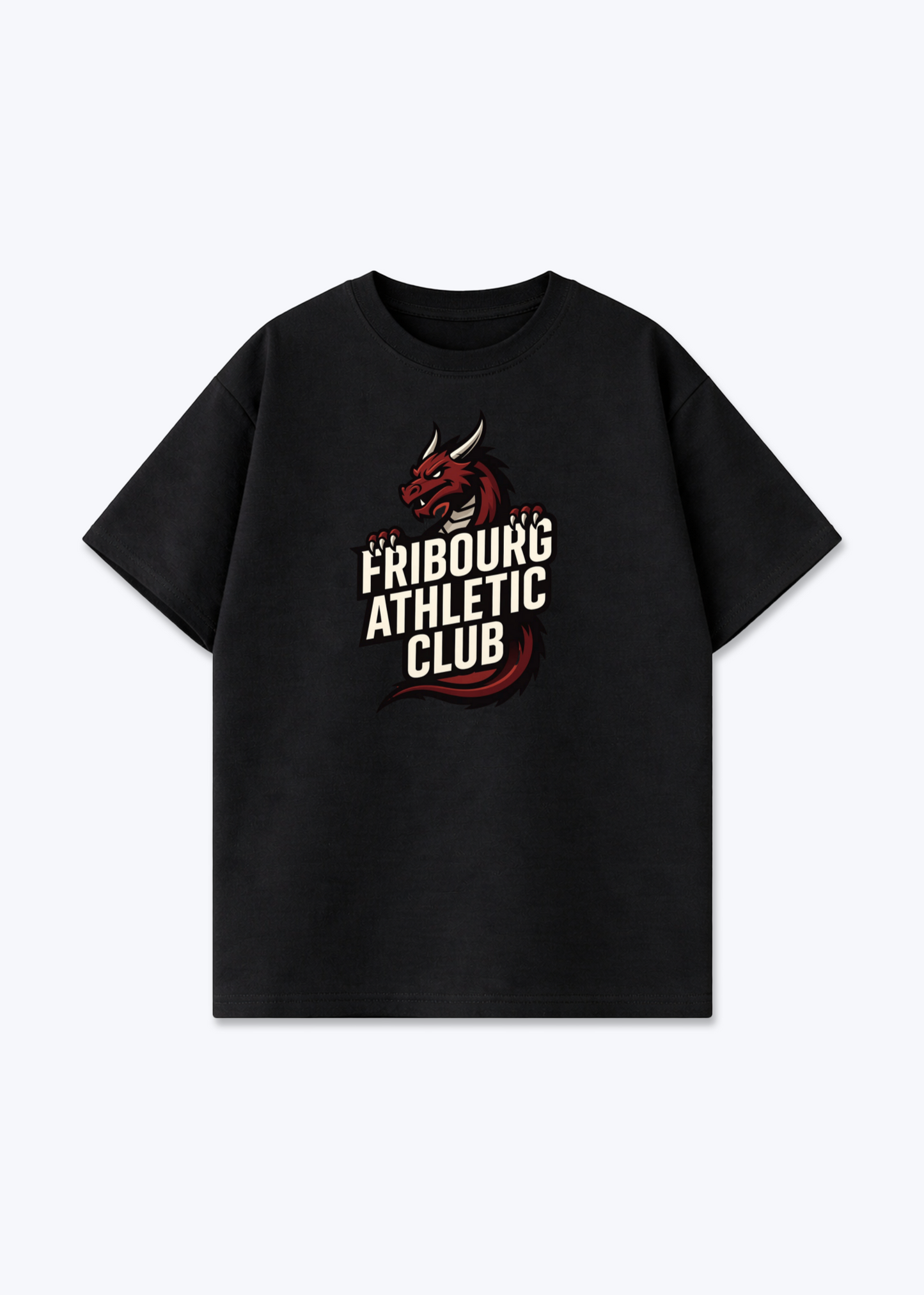 Fribourg Athletic Club Tee - Black Front (Designed)