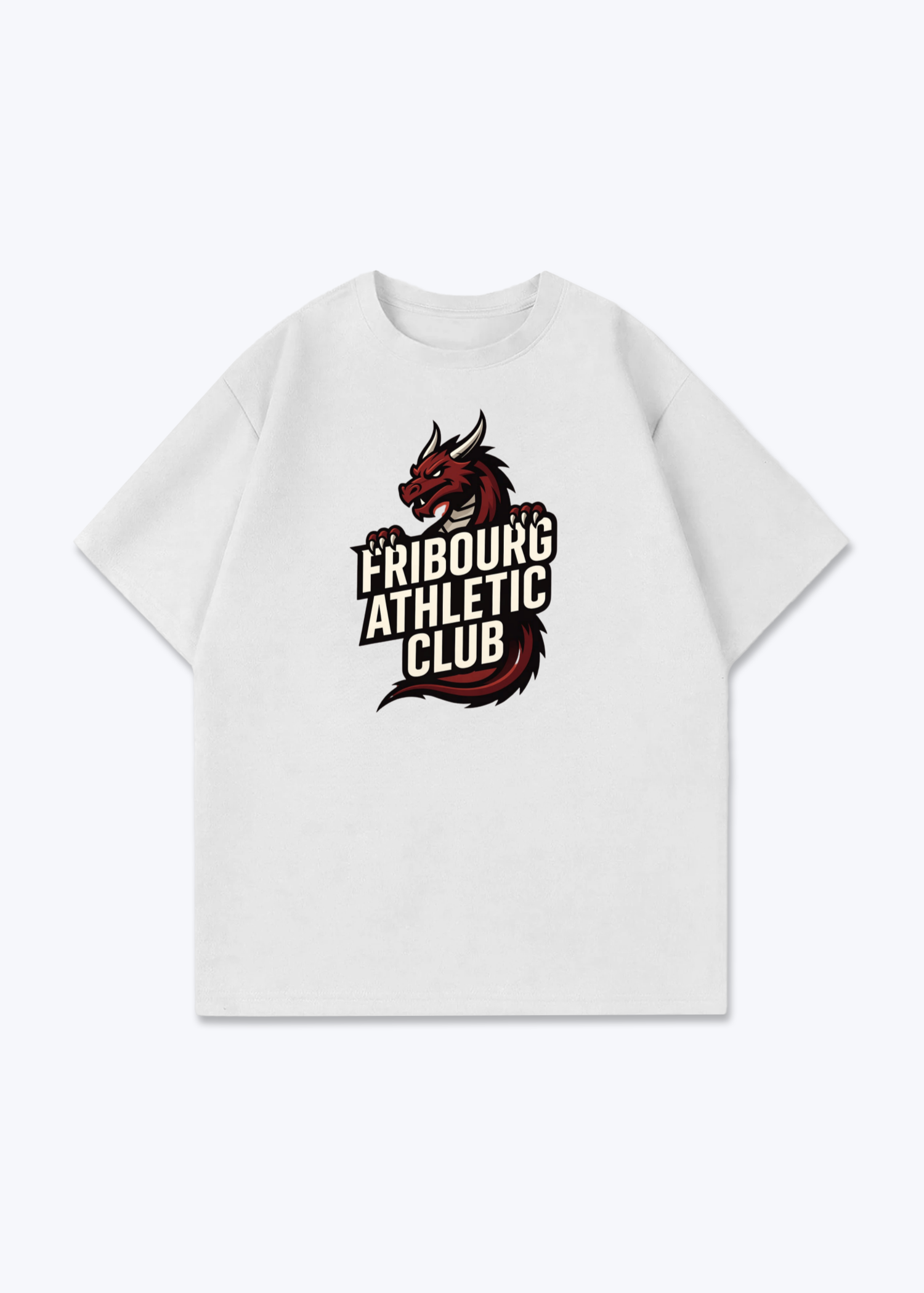 Fribourg Athletic Club Tee - White Front (Designed)