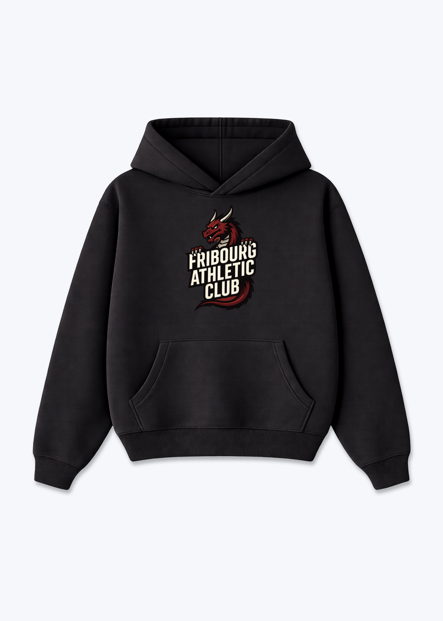 Fribourg Athletic Club Tee - Black Front (Designed)
