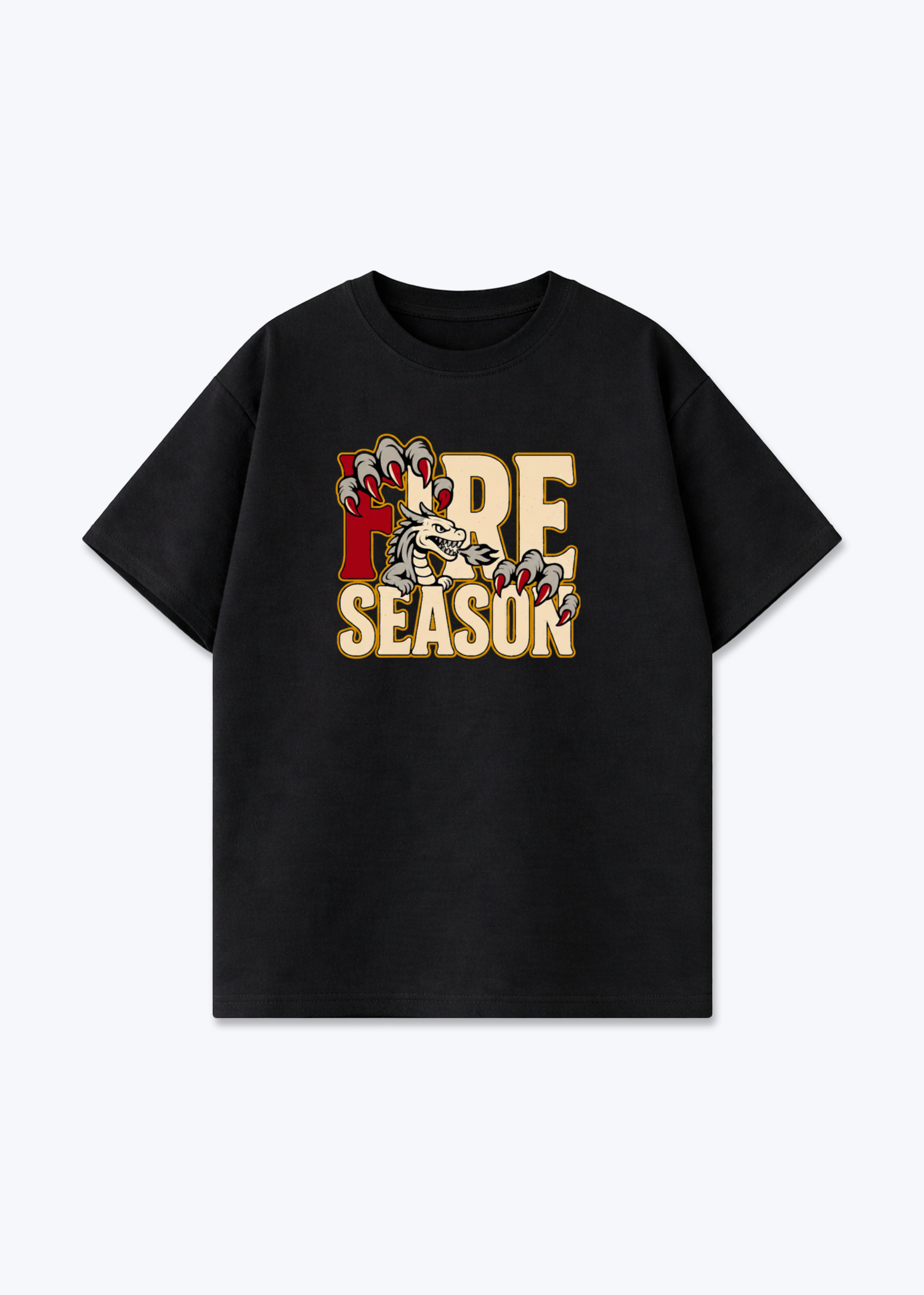 Fribourg Fire Season Tee - Black Front (Designed)
