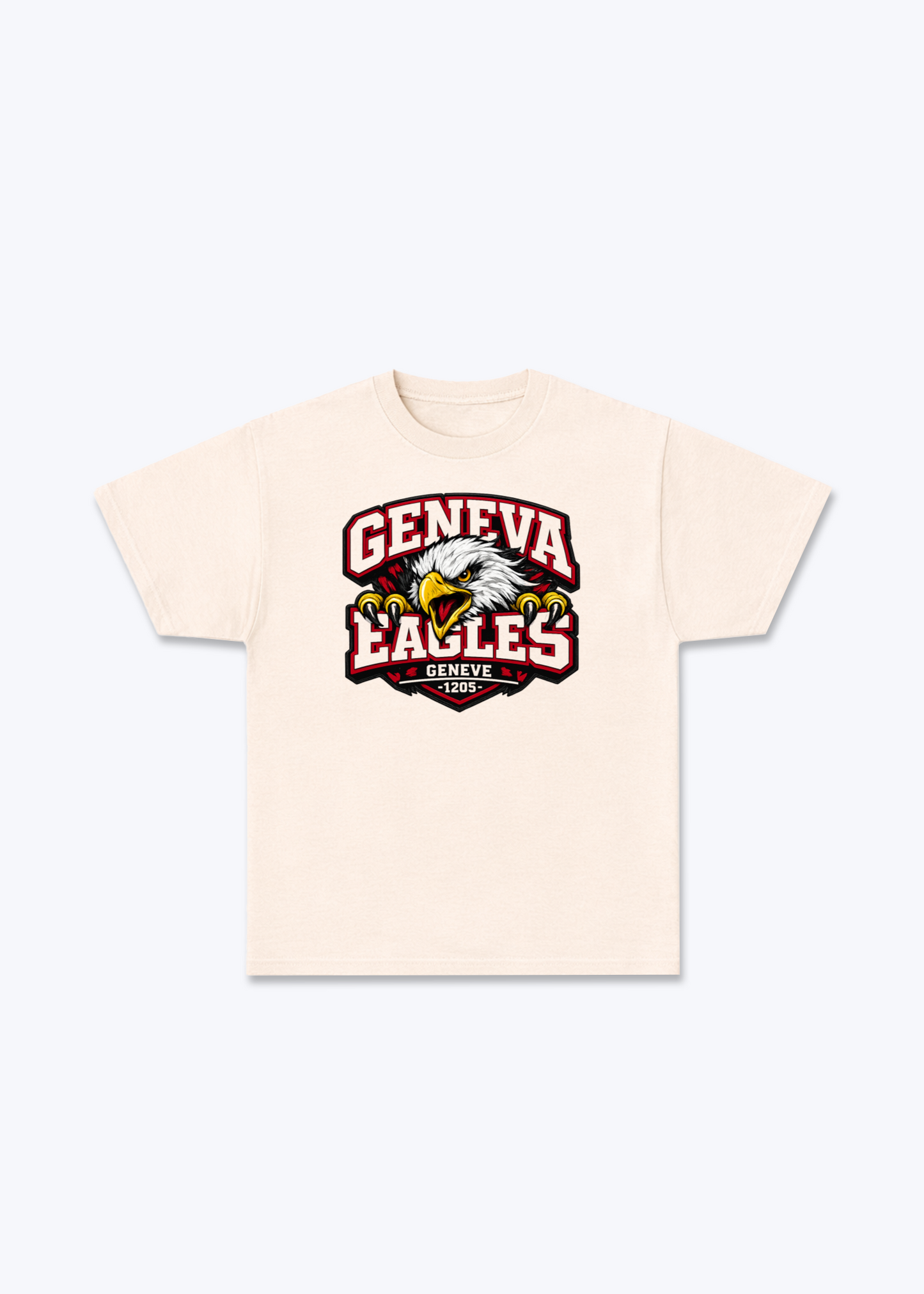 Genève Eagles Tee - Beige Front (Designed)