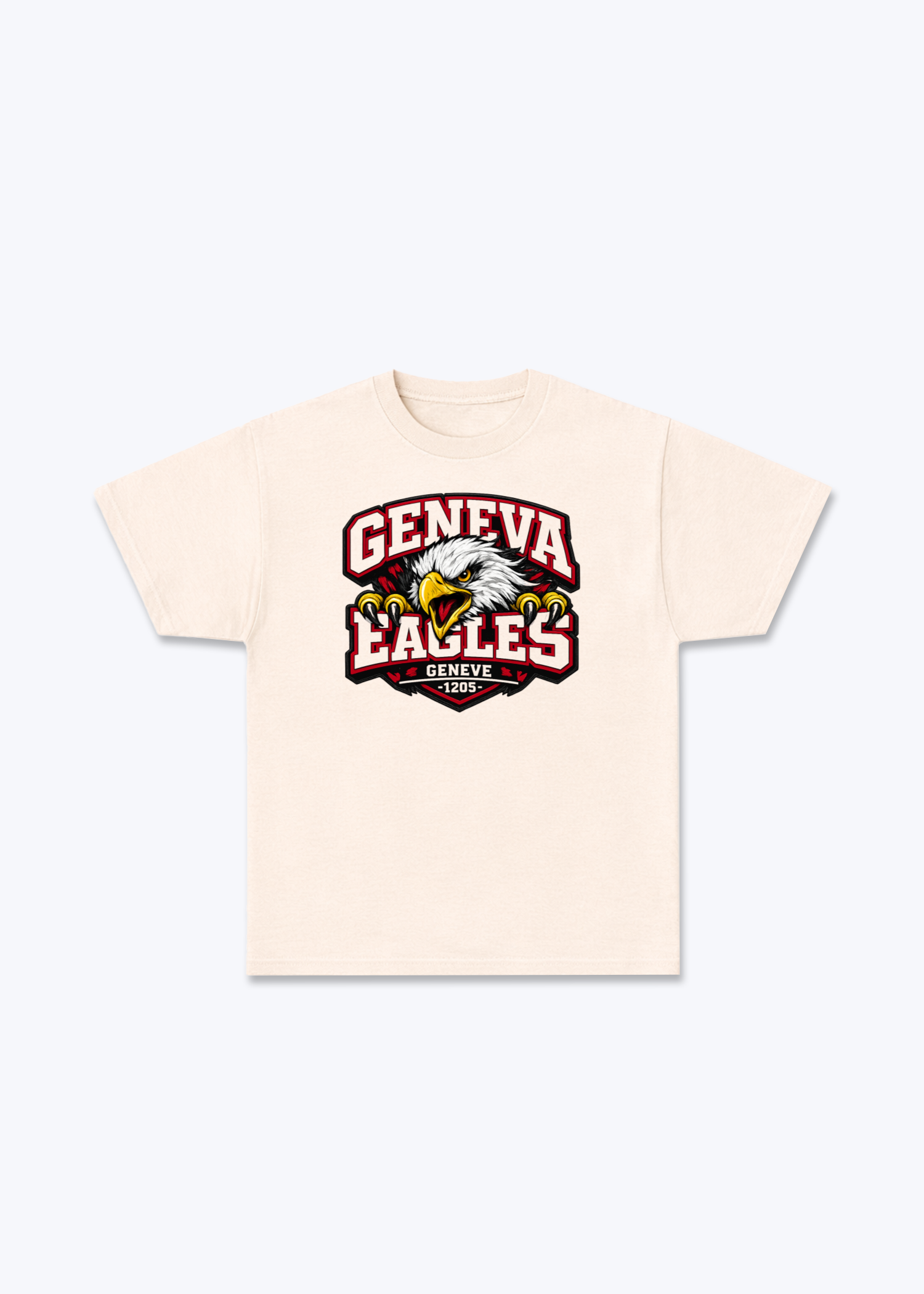 Genève Eagles Tee - Beige Front (Designed)