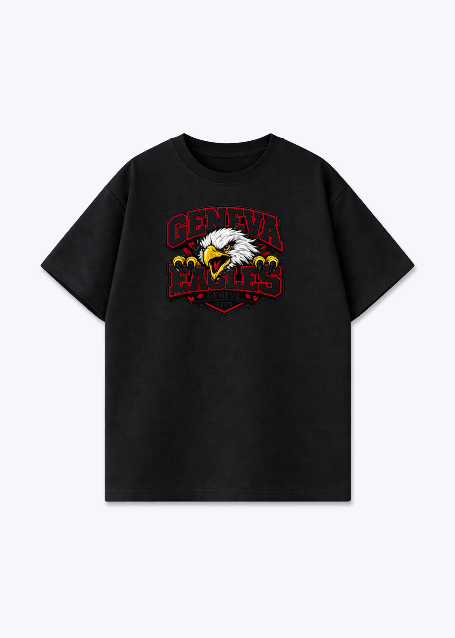 Genève Eagles Tee - Black Front (Designed)