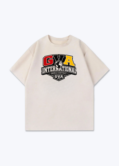 Genève International Tee - Beige Front (Designed)