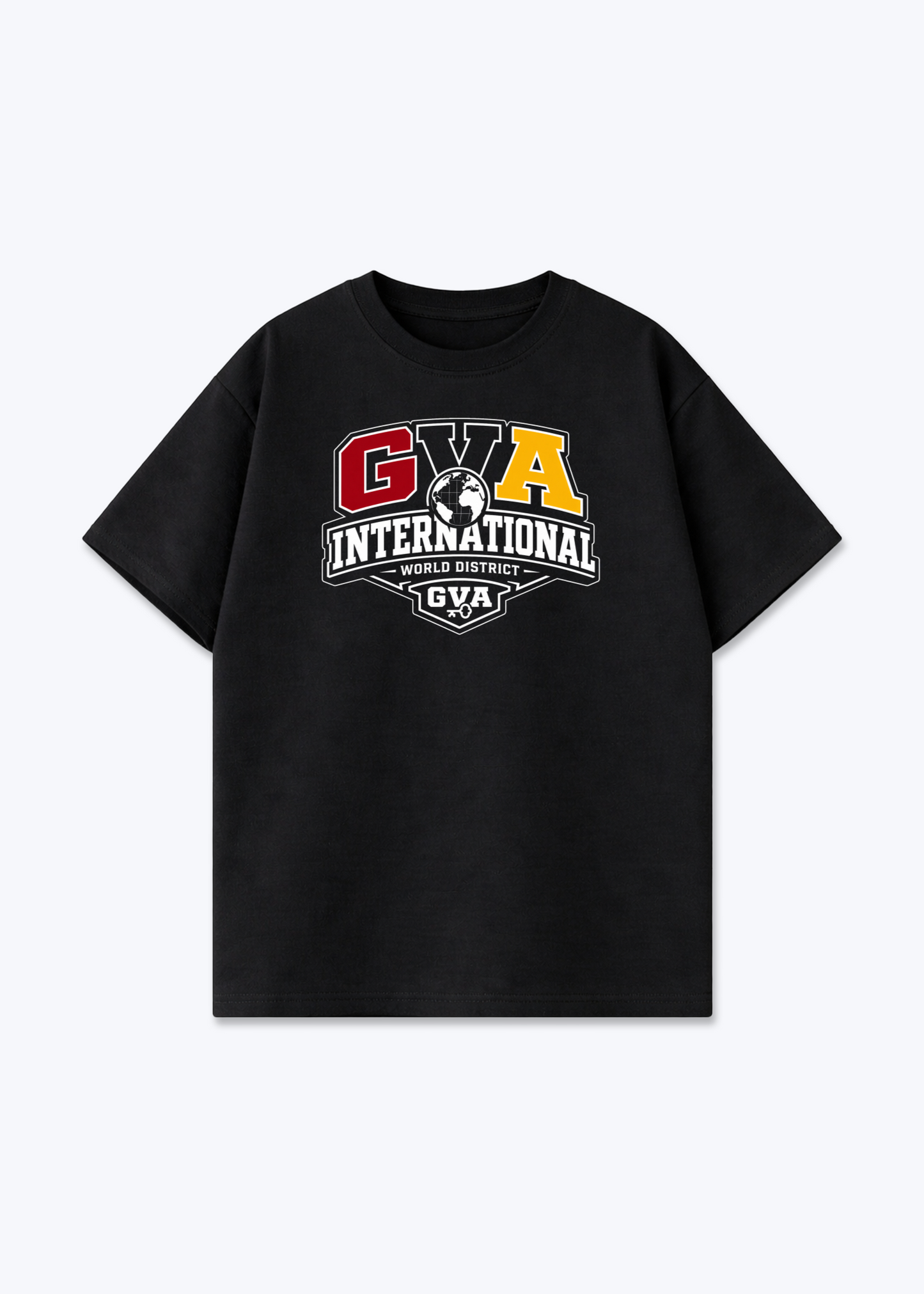 Genève International Tee - Black Front (Designed)