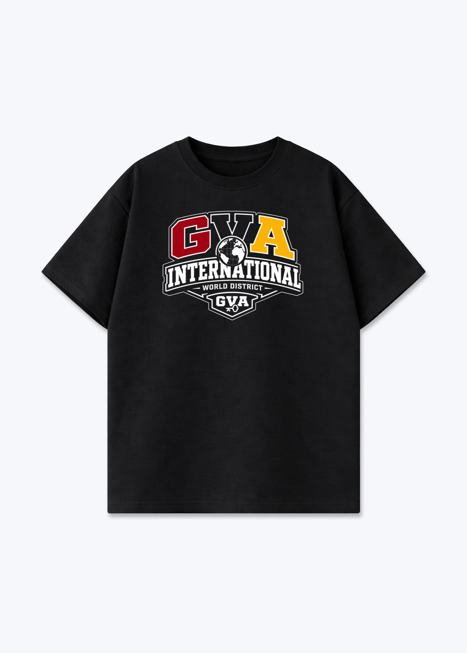 Genève International Tee - Black Front (Designed)