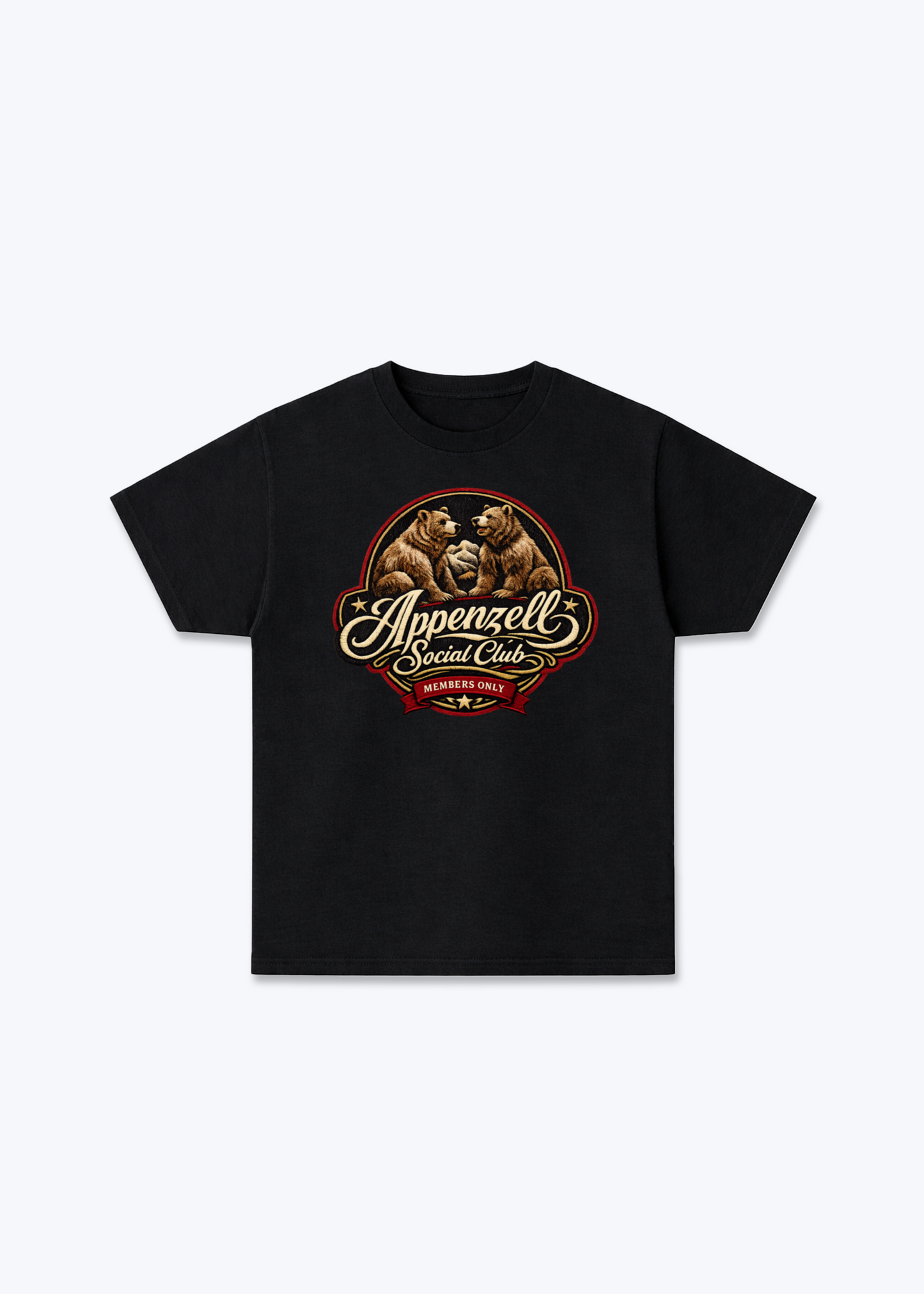 Appenzell Social Club Tee - Black Front (Designed)