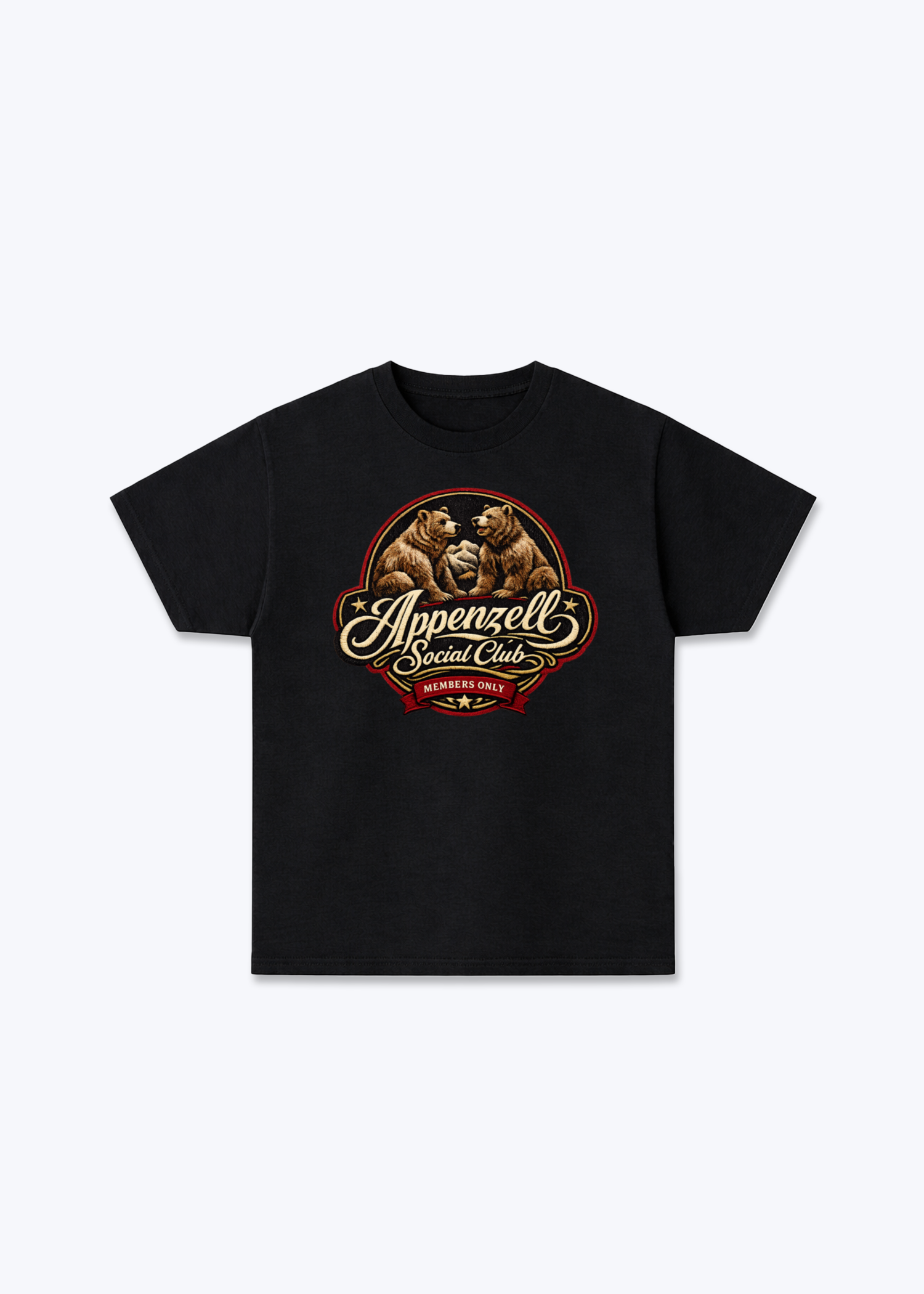 Appenzell Social Club Tee - Black Front (Designed)