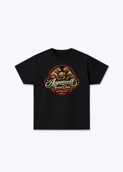 Appenzell Social Club Tee - Black Front (Designed)