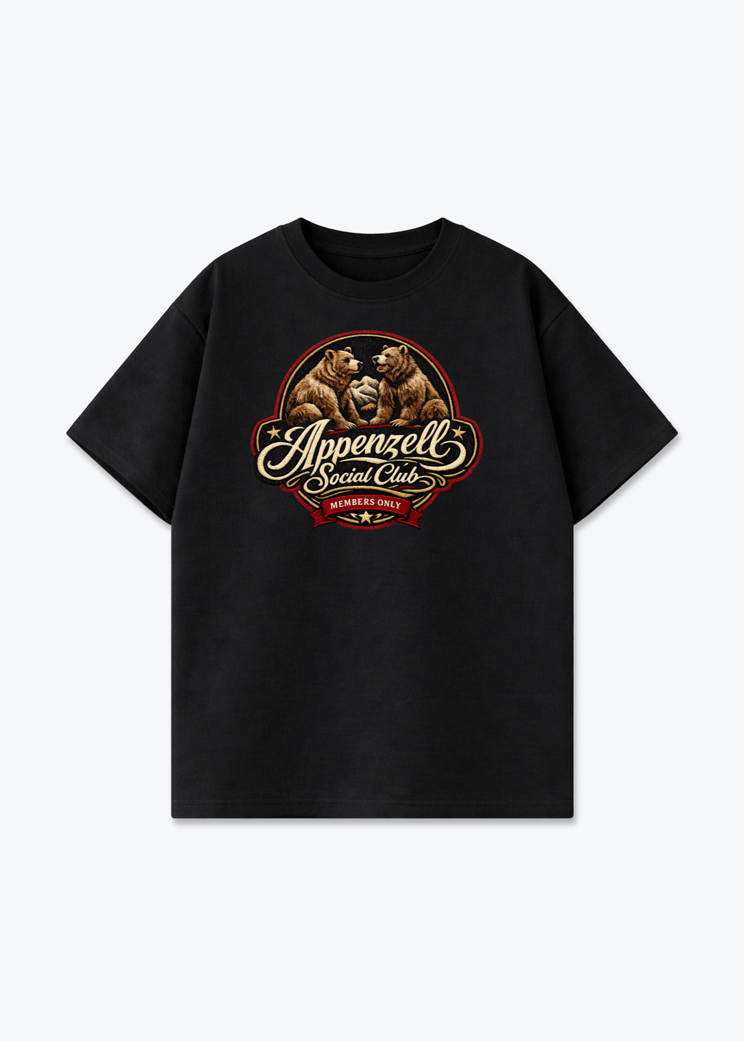 Appenzell Social Club Tee - Black Front (Designed)