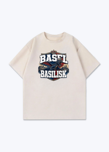 Basel Basilisk Tee - Beige Front (Designed)