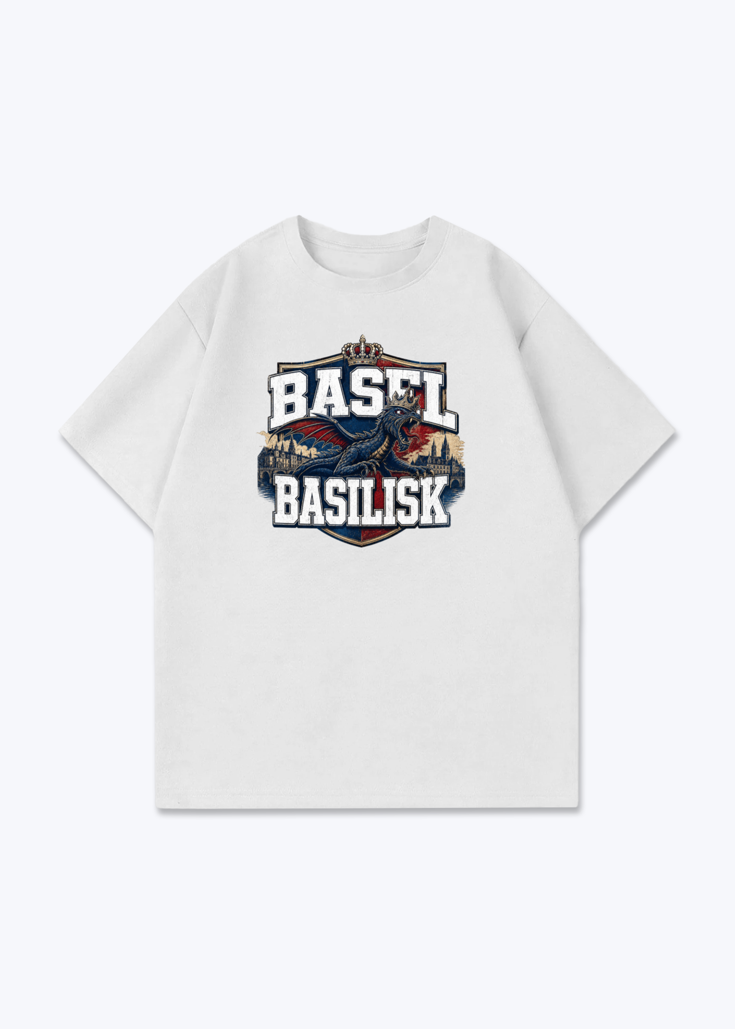 Basel Basilisk Tee - White Front (Designed)
