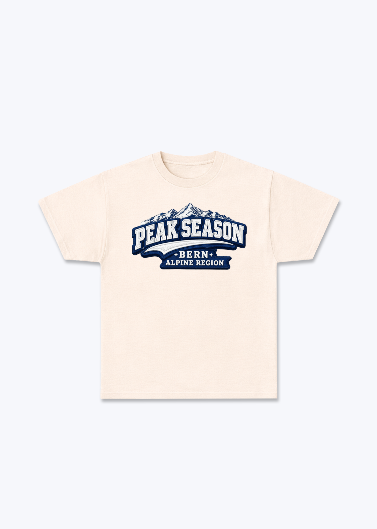Bern Peak Season Tee - Beige Front (Designed)