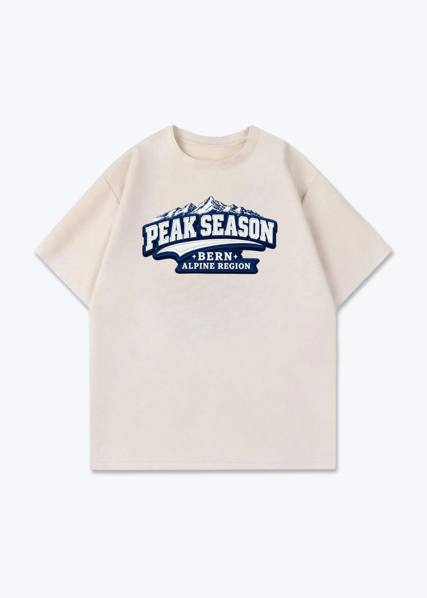 Bern Peak Season Tee - Beige Front (Designed)