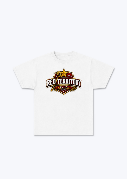 Jura Red Territory Tee - White Front (Designed)