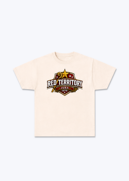 Jura Red Territory Tee - Beige Front (Designed)