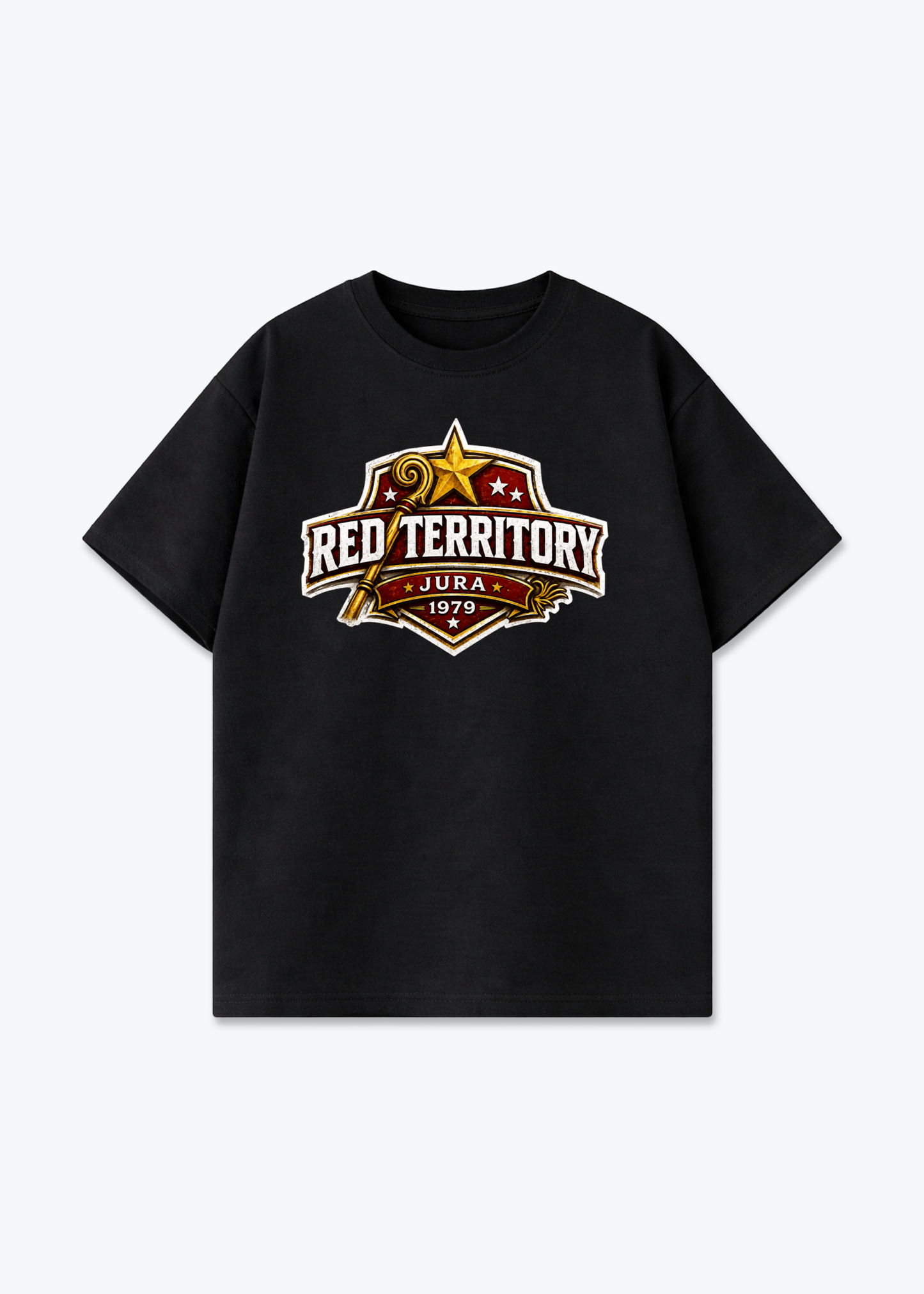 Jura Red Territory Tee - Black Front (Designed)