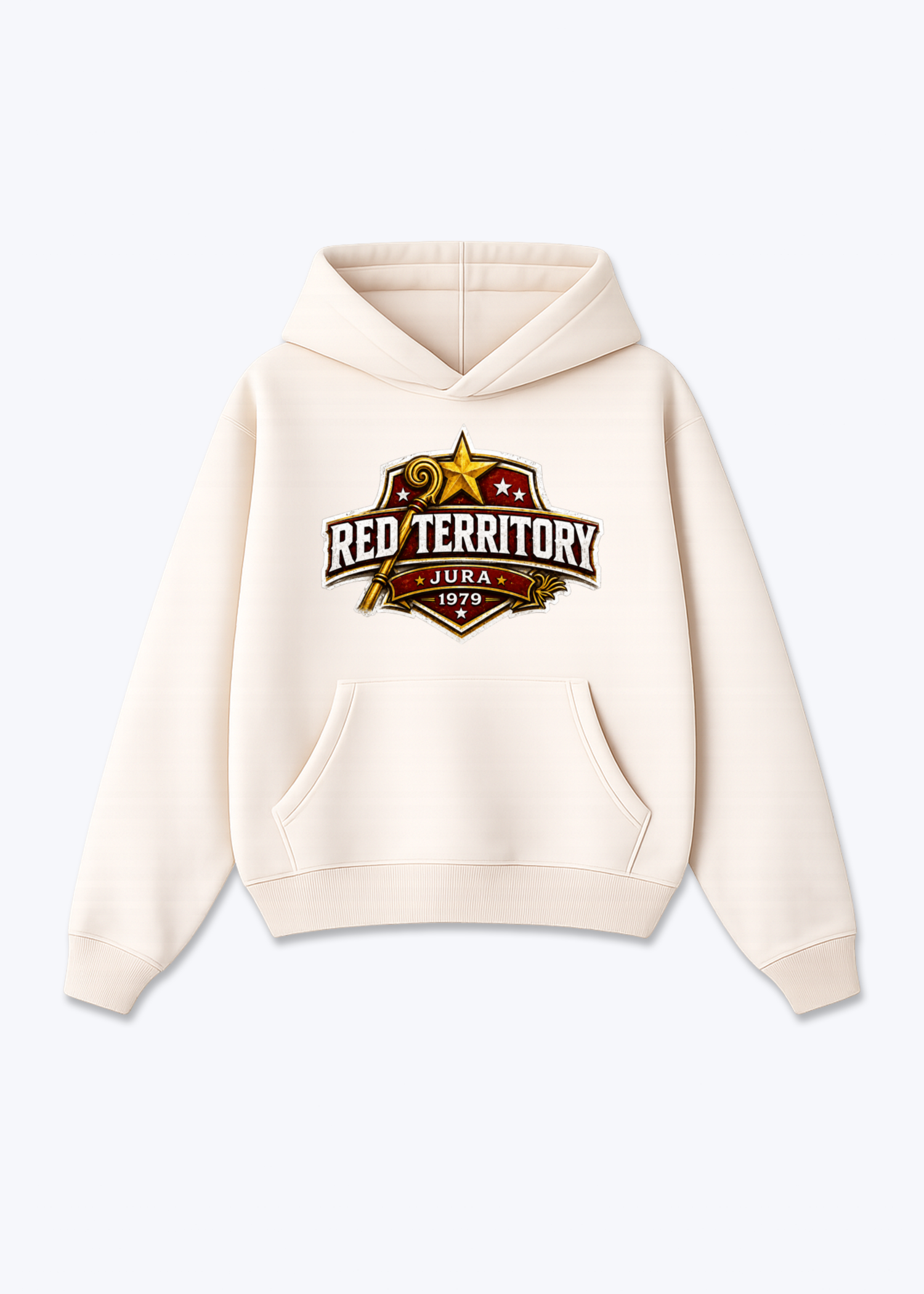 Jura Red Territory Tee - Beige Front (Designed)