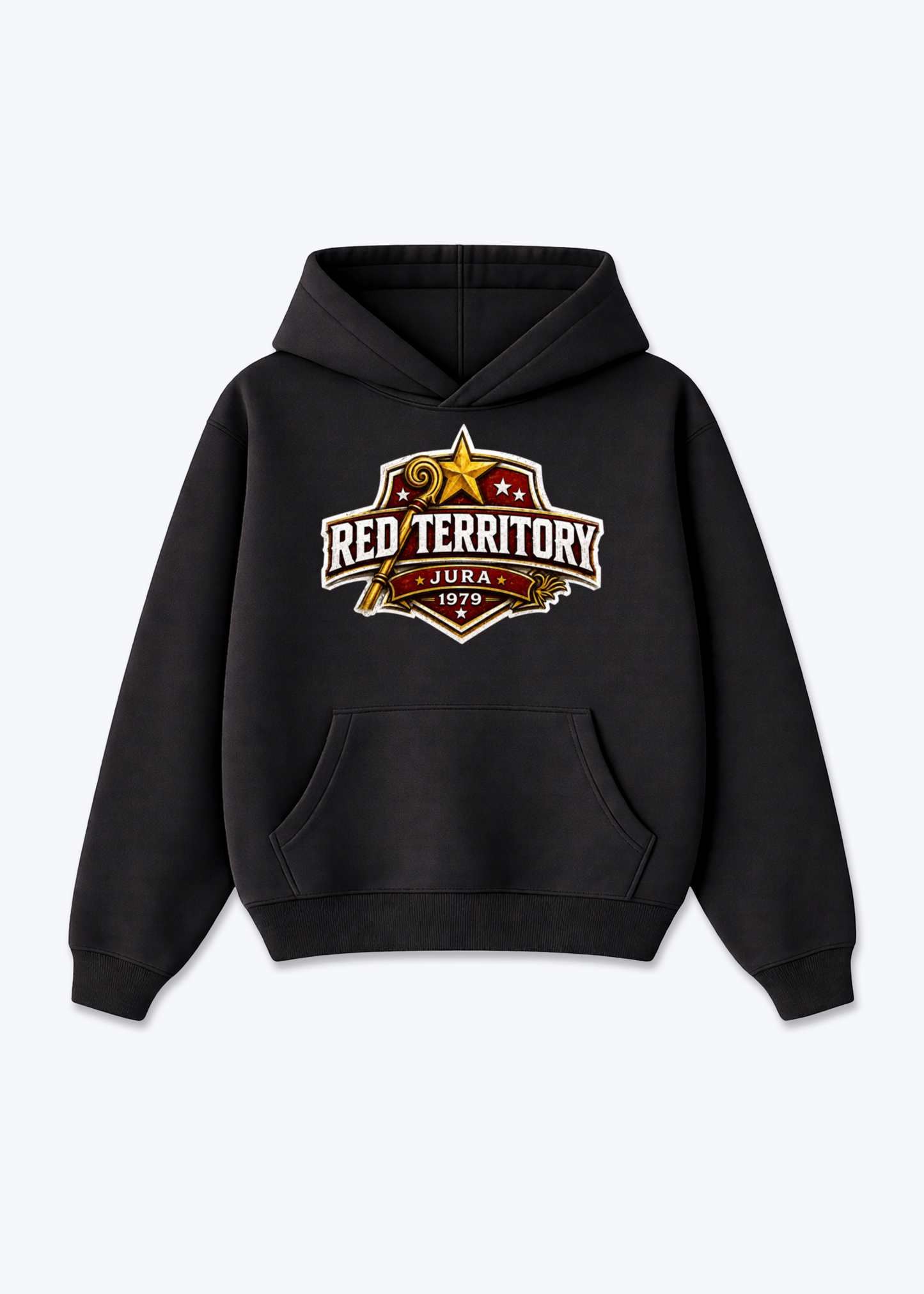 Jura Red Territory Tee - Black Front (Designed)