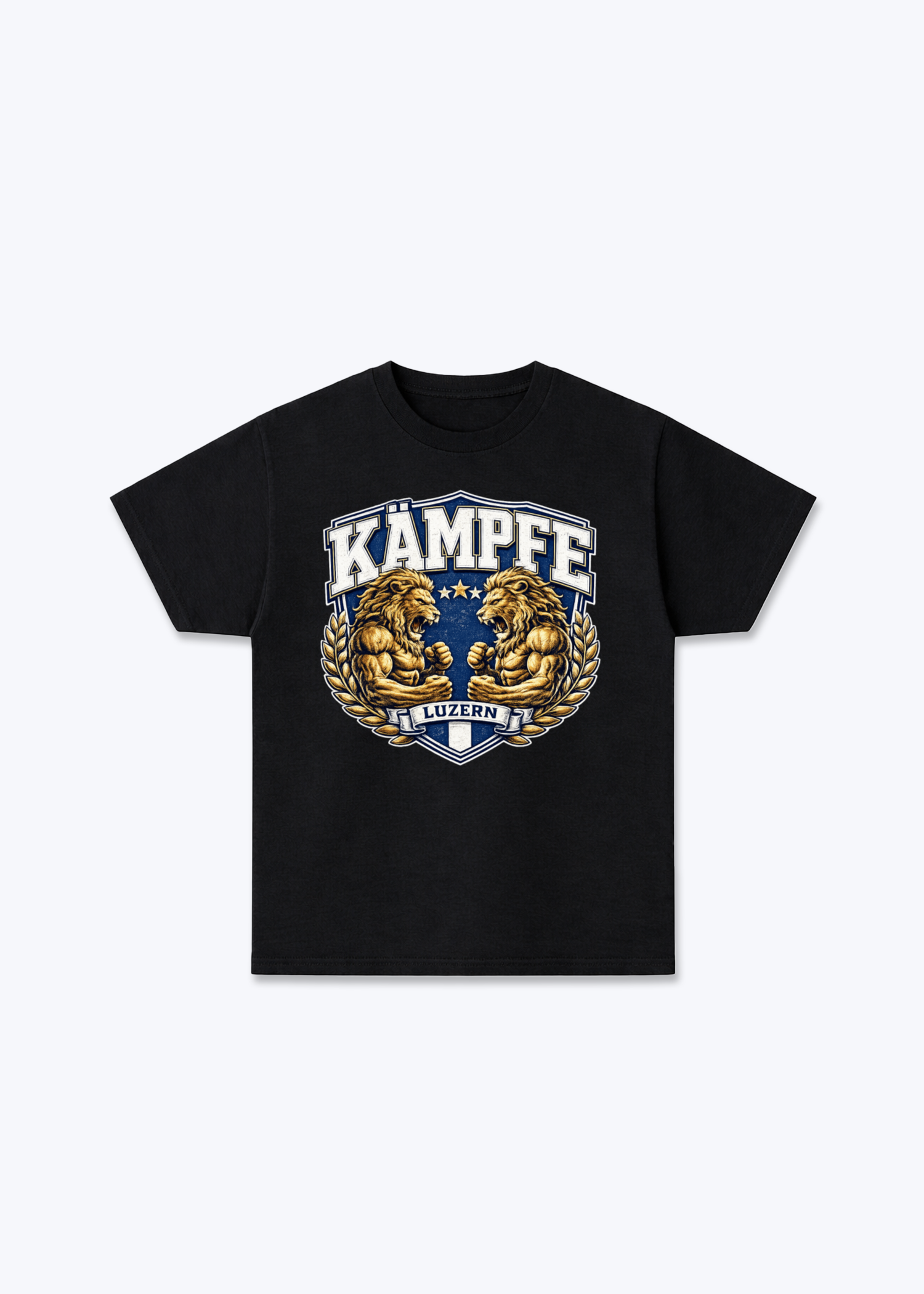 Luzern Kämpfe Lion Tee - Black Front (Designed)