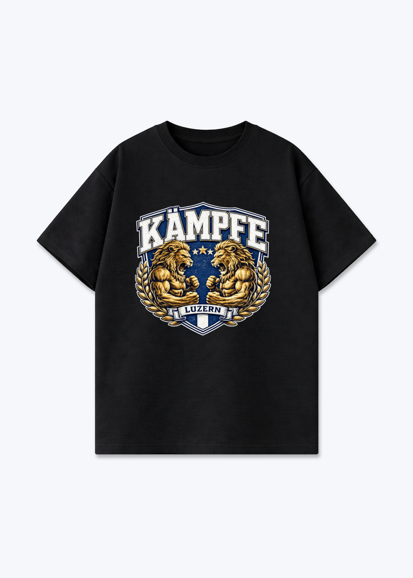 Luzern Kämpfe Lion Tee - Black Front (Designed)