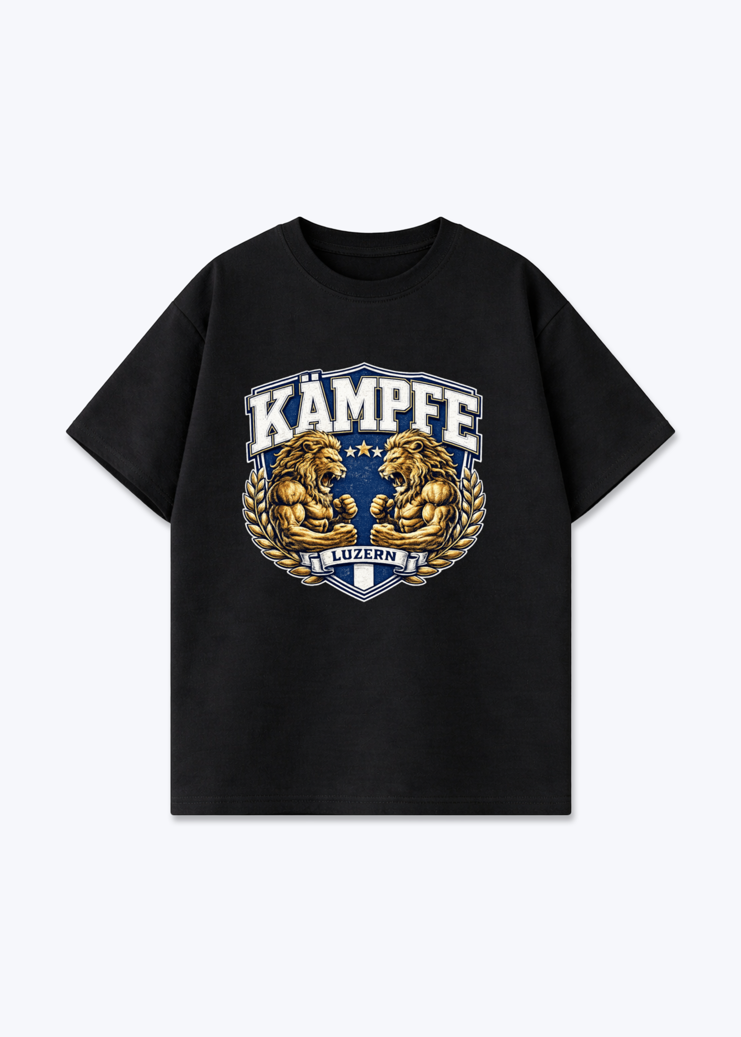 Luzern Kämpfe Lion Tee - Black Front (Designed)
