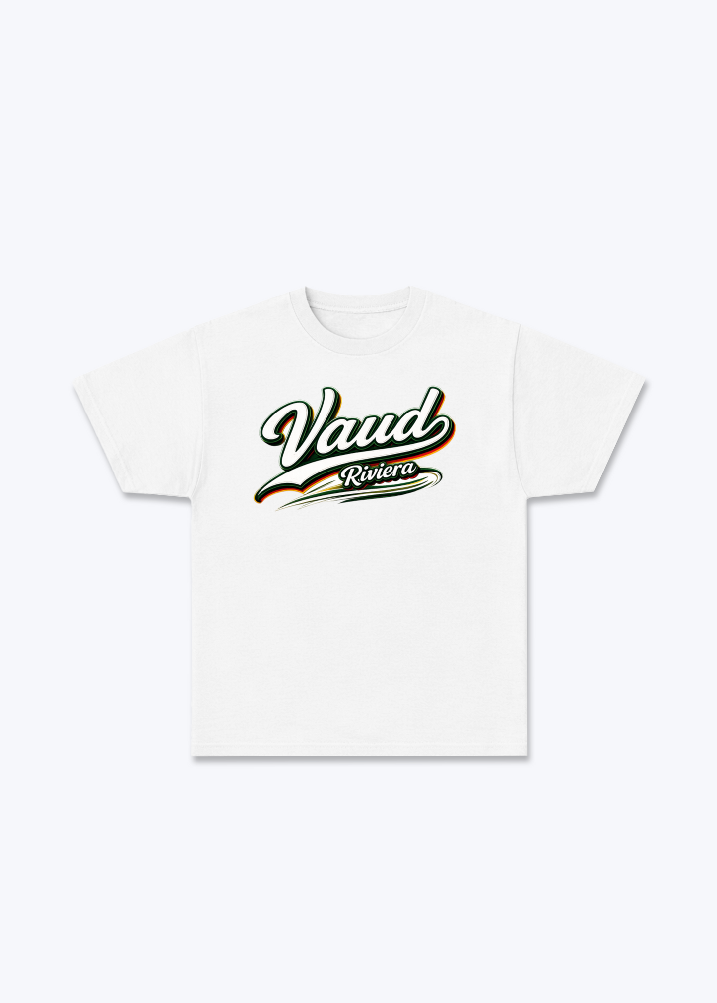 Vaud Riviera Tee - White Front (Designed)