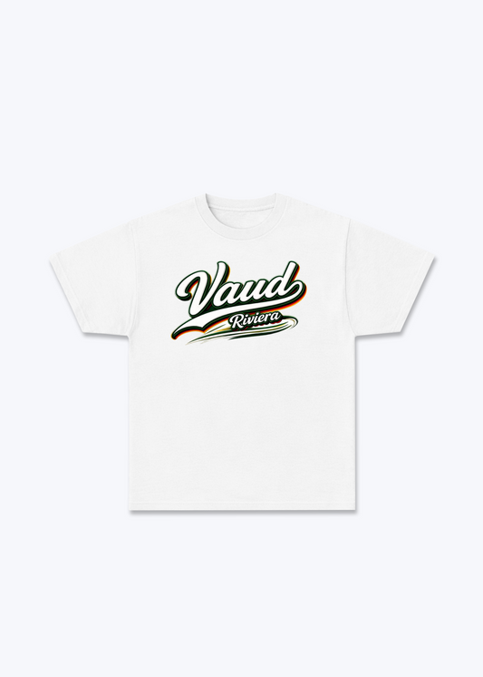 Vaud Riviera Tee - White Front (Designed)