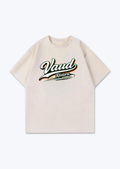 Vaud Riviera Tee - Beige Front (Designed)