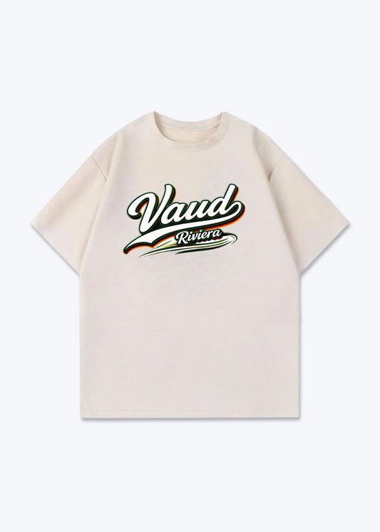Vaud Riviera Tee - Beige Front (Designed)
