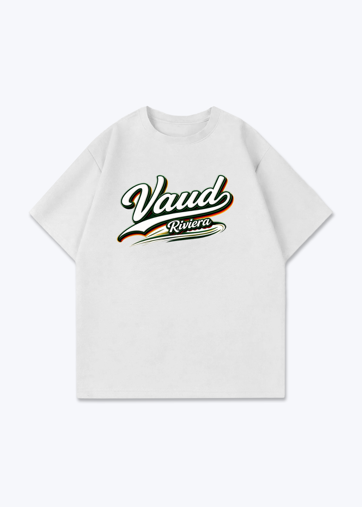 Vaud Riviera Tee - White Front (Designed)