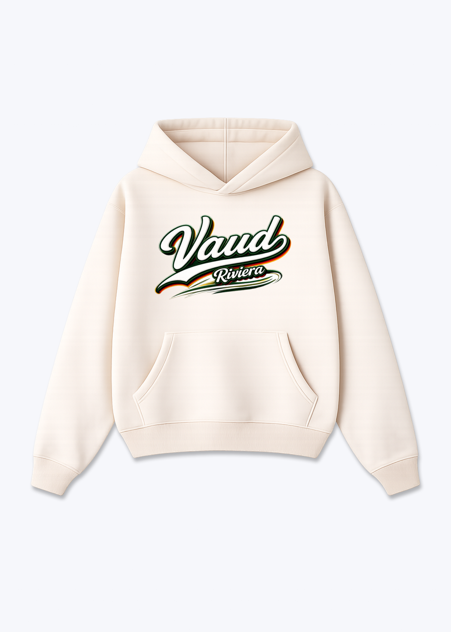 Vaud Riviera Tee - Beige Front (Designed)