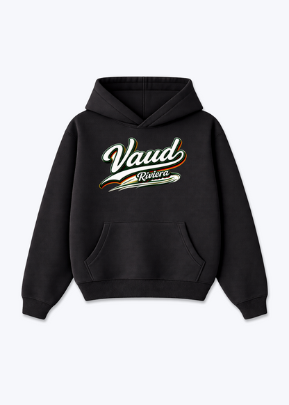 Vaud Riviera Tee - Black Front (Designed)