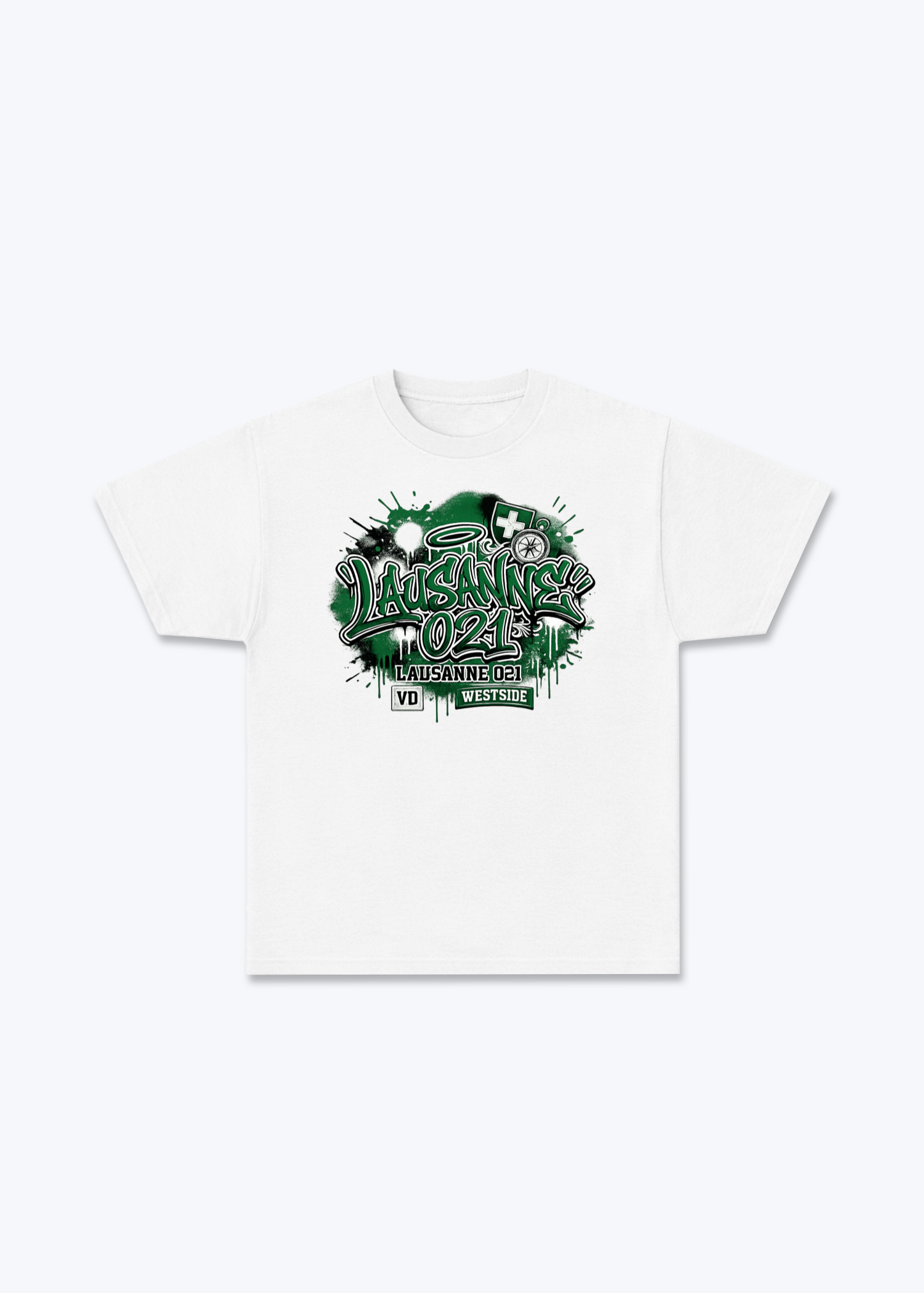 Vaud Westside Tee - White Front (Designed)