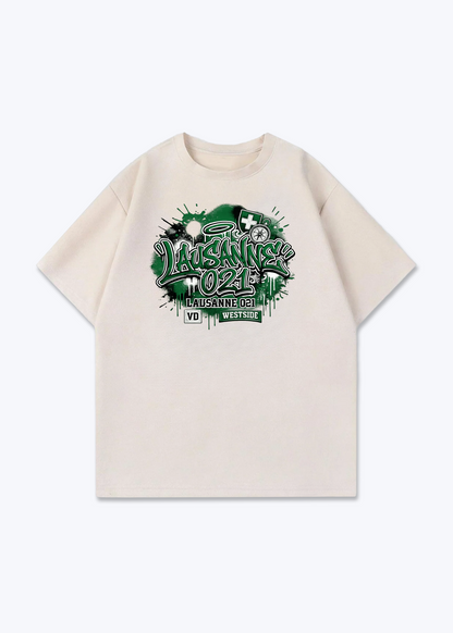 Vaud Westside Tee - Beige Front (Designed)