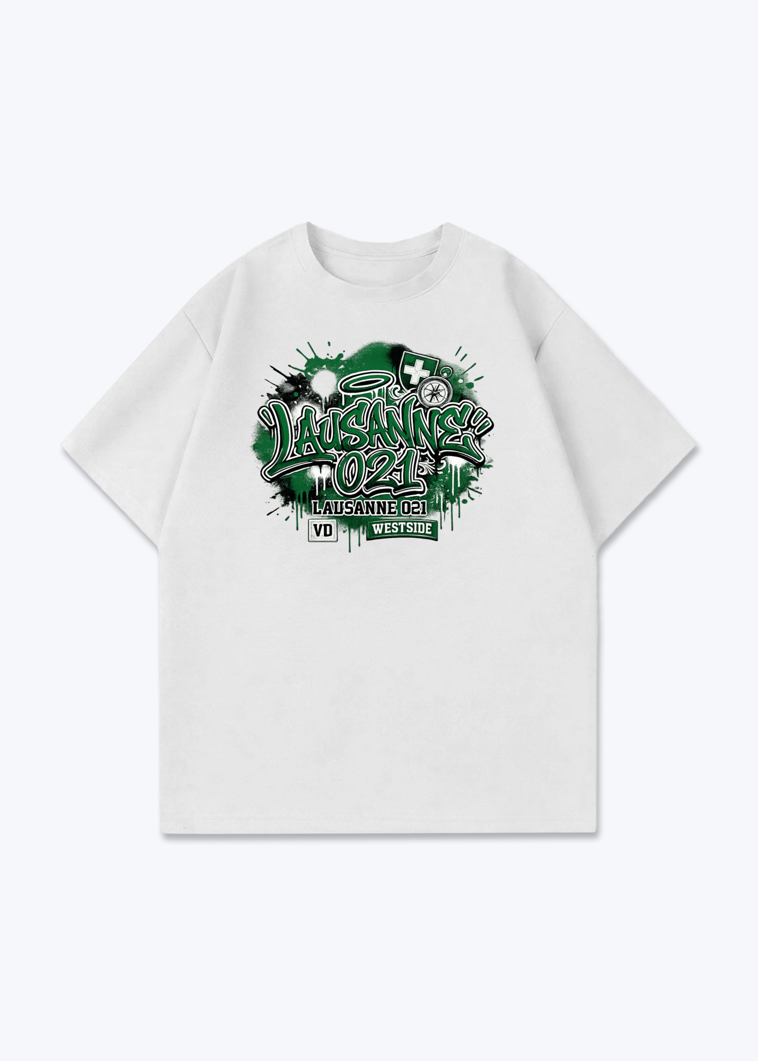Vaud Westside Tee - White Front (Designed)