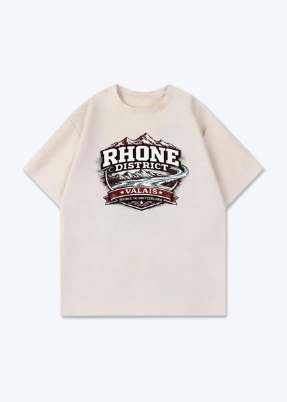Wallis Rhone District Tee - Beige Front (Designed)
