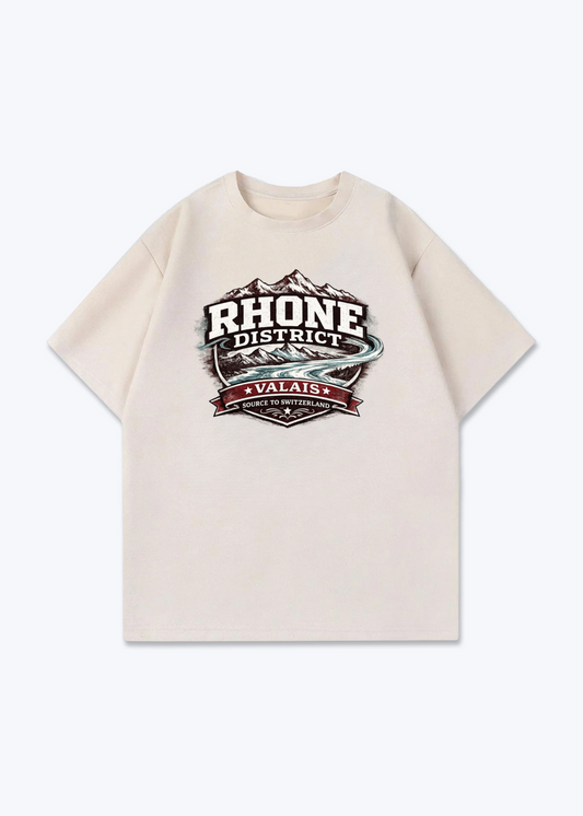 Wallis Rhone District Tee - Beige Front (Designed)
