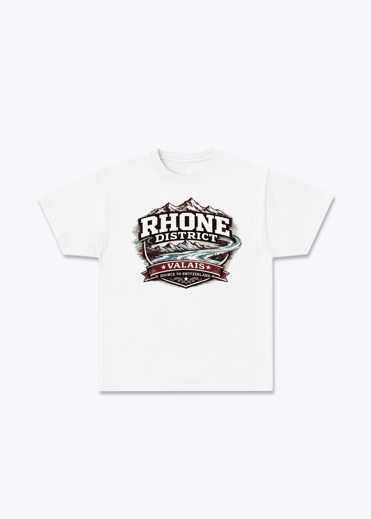 Wallis Rhone District Tee - White Front (Designed)