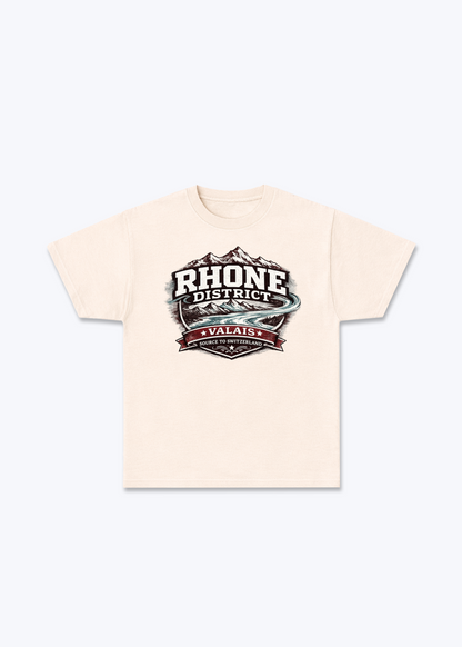 Wallis Rhone District Tee - Beige Front (Designed)