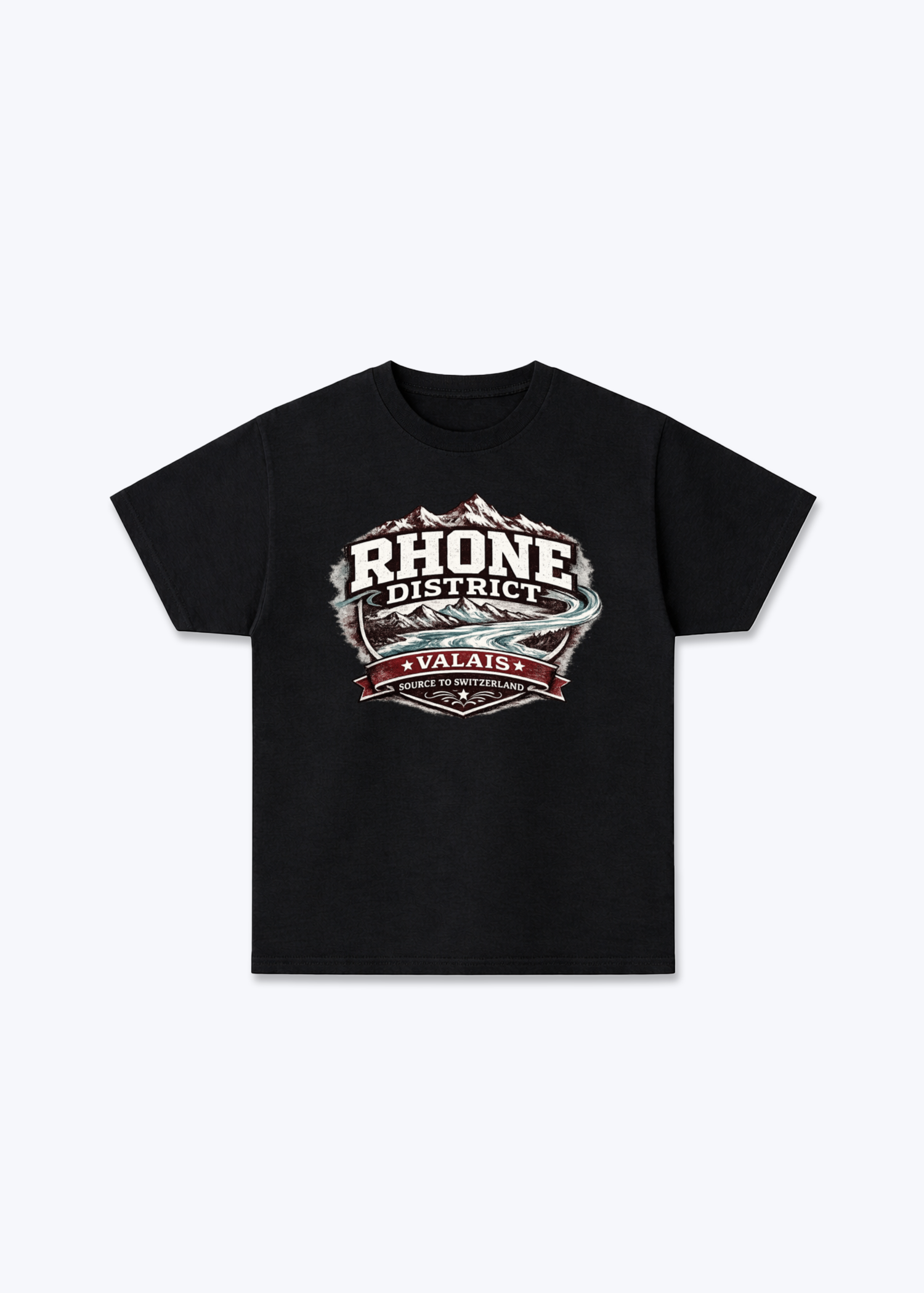 Wallis Rhone District Tee - Black Front (Designed)