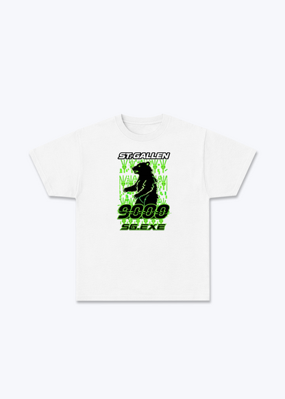  St.Gallen 9000 Neon Bear Tee - White Front (Designed)