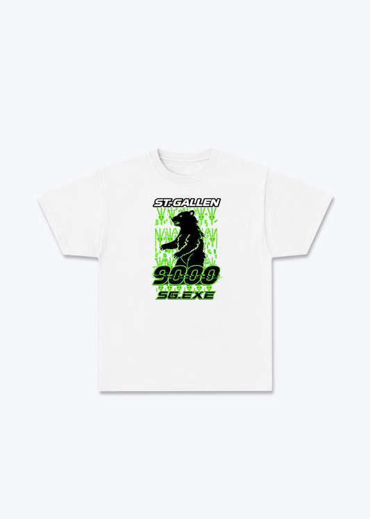  St.Gallen 9000 Neon Bear Tee - White Front (Designed)