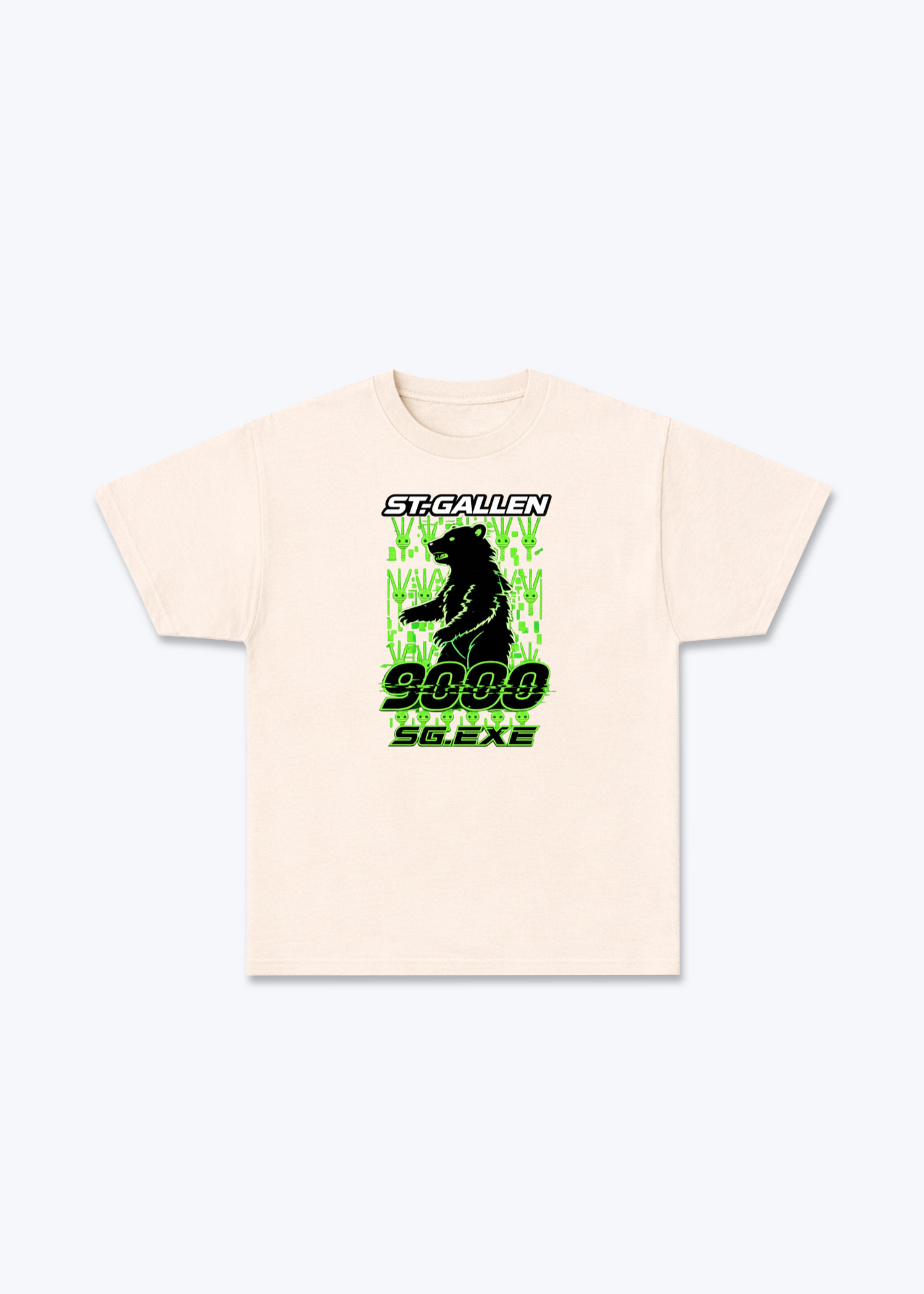  St.Gallen 9000 Neon Bear Tee - Beige Front (Designed)