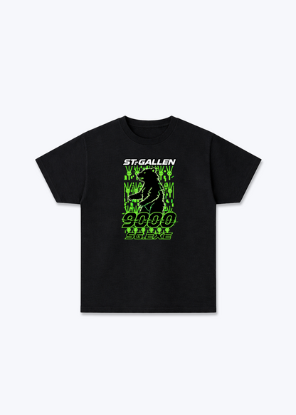  St.Gallen 9000 Neon Bear Tee - Black Front (Designed)